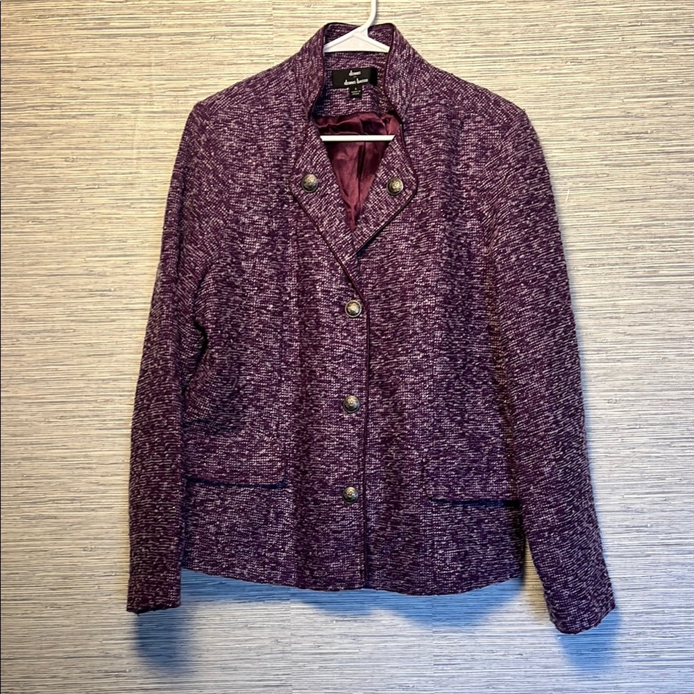 Vintage Dennis Basso Jacket Women's Purple Lined Size Large (940)